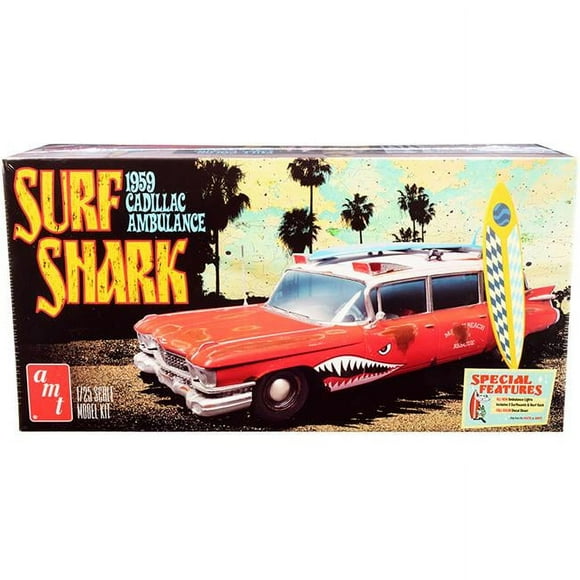 AMT AMT1242 1-25 Scale Skill 2 Model Kit - 1959 Cadillac Ambulance Surf Shark Model