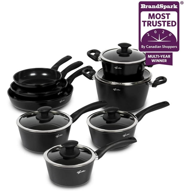 Lagostina L502613613 Endura Ceramic Non-Stick 13 Pieces pots and Pans Cooking Sets, All Heat hobs Including Induction, PFOA and PTFE Safe