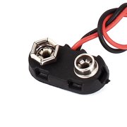 REGALWOVEN 10pcs Snap in 9V 9 Volt Battery Clip Connector Hard Shell I Type Black