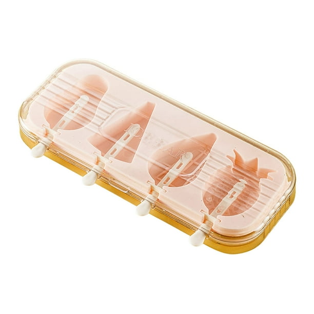 Set de 4 moldes de silicona para hacer polos de hielo DIY Accesorios de cocina para hielo Fácil de desmoldar Leche materna Reutilizable para el verano Pasteles caseros