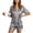 Gray, variant on NominalSnug Satin Pajamas Sets for Women Button down Short Sleeves Tops and Elastic Waist Shorts Pjs Set Comfy Sleepwear