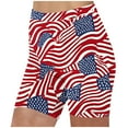 thumbnail image 2 of PEONAVET Womens 4th July Patriotics Shorts Workout Yoga Shorts USA Flag Shorts 4th of July Outfits Soft Stretch Cheerleader Shorts - Summer's Top Trends, 2 of 5