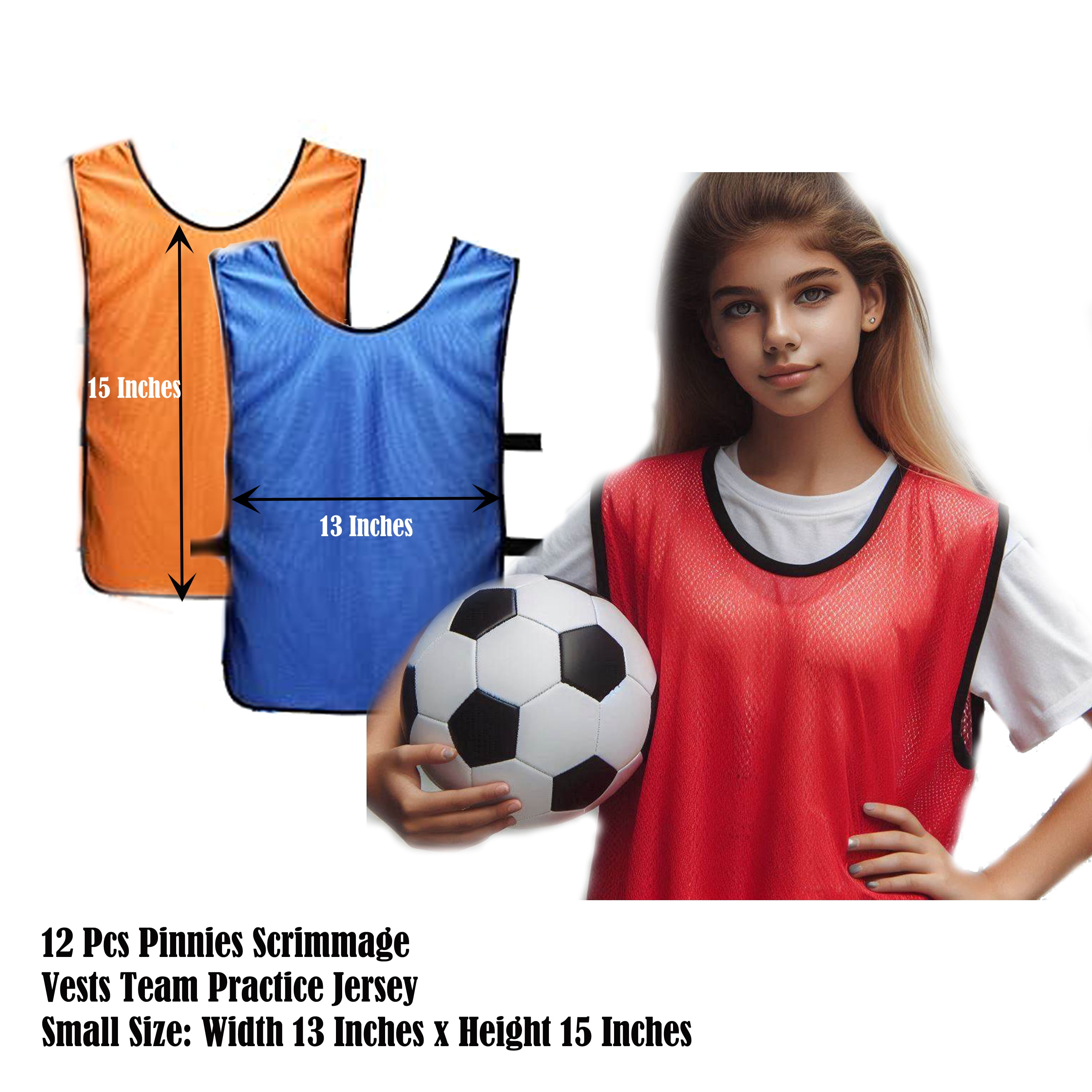 12 Pack Pinnies Scrimmage Vests Team Practice Training Jersey Plus 50 Packs Disc Cones Plus