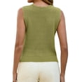 thumbnail image 4 of Sleeveless Women V Neck Casual Hollow Knit Sweater Vest Tops, 4 of 6