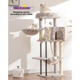 thumbnail image 2 of Cat Tree for Indoor Cats with Steel Legs(Sturdy and Robust), Cat Tower with Platform, Cat Basket and Hammock, 2 Door Cat Condo, Hanging Sisal Rope, Cat Scratching Post, Light Gray, 2 of 16