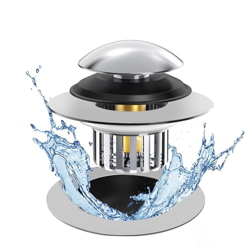 Universal Tub Stopper Bathtub Drain,Drain Hair Catcher and Cover,Pop Up Tub Stopper Bathtub Drain Plug Cover Replaces Bath Tub Lift and Turn,Tip-Toe and Trip Lever Bathtub Drains (Silver)