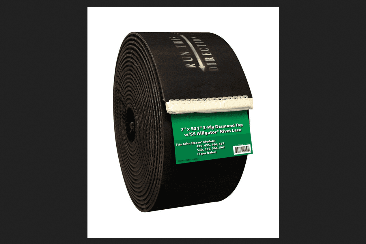 Apache Baler Belt 7 in. W x 531 in. L For Hay Baler Ribbed