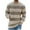 Khaki, variant on IROINNID Men's Sweater Round Neck Long Sleeve Jumper Mid-Length Stripes Casual Pullover Ribbed Hem Sweater