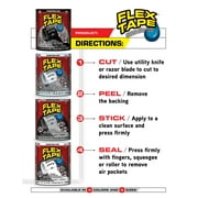 Flex Tape Automotive Strong Rubberized Waterproof Tape, 4 Inches x 5 Feet, Black