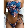 thumbnail image 5 of Seyurigaoka Women's Sexy Flower Printing Bikini, Bare Midriff Two-pieces Set, 5 of 5