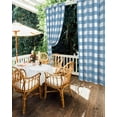 thumbnail image 5 of nqOlkjepod Outdoor Curtains for Patio Waterproof, Blue White Plaid Outdoor Privacy Panels Grommet, Gradient Geometric Buffalo Checkered Blackout Outside Curtains for Porch/Cabana 54"x84", 2 Panels, 5 of 8