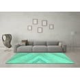 thumbnail image 3 of Ahgly Company Indoor Square Abstract Turquoise Blue Contemporary Area Rugs, 6' Square, 3 of 4