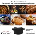 thumbnail image 3 of Cuisiland Pre-seasoned 5qt Cast Iron Dutch Oven with 10.25 Inch Griddle Skillet Lid, 3 of 9