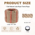 thumbnail image 2 of Uxcell Jute Rope Heavy Natural Thick Twisted Rope with Tape for Crafts Railing Docks Tug of War Swing Landscaping 0.5 Inch x 98ft, 2 of 6