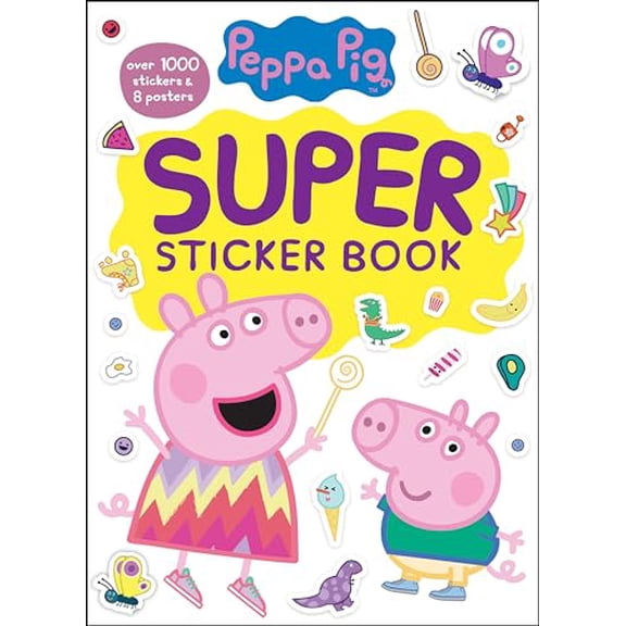 Pre-Owned Peppa Pig Super Sticker Book: Over 1000 Stickers & 8 Posters (Paperback) by Golden Books