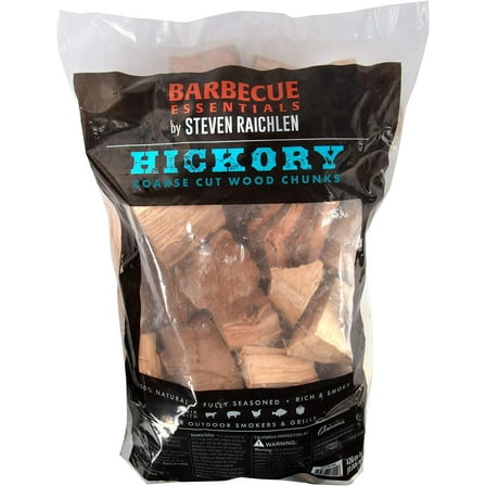 Steven Raichlen All Natural Hickory Wood Chunks for Smoking -420 Cu In Box or Bag, Approx 5 Lbs- Kiln Dried Large Cut BBQ Wood Chips for Smoker -Barbecue Chunks for Smoked Meat- Great Grilling Gifts