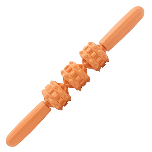 Bienvenido Rodillo Muscular Masaje Stick 3 Bolas, Masajeador De Celulitis, Masajeador De Fascia Apretado De Tejido Profundo, Pierna, Espalda, Rodillo Corporal Herramientas De Palo De Masaje De Tejido