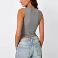thumbnail image 4 of Chbgutlmr Tops Débardeurs avec Soutien-Gorge Intégré pour Femmes Col en V Sans Manches Slim Confortable Été Décontracté Crop, 4 of 8