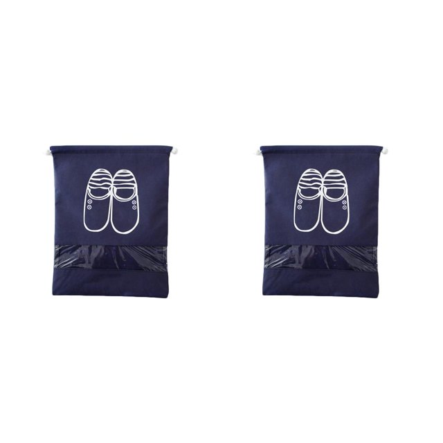 Bearachild Bolsa de almacenamiento de viaje multifunción Nylon 6 colores Bolsas organizadoras portátiles Bolsa de clasificación de zapatos azul oscuro medio 2piezas