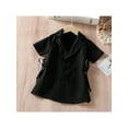 thumbnail image 3 of 2-7Y Kids Girls Summer Dress Jacket Solid Color Short Sleeve Lapel Buttons Bandage Waist Blazer Dress Fashion Baby Clothes, 3 of 10