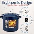 Alpine Cuisine Large 12QT Nonstick Dark Blue Speckle Enamel Steel Stock ...