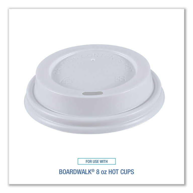 Hot Cup Lids, Fits 8 oz Hot Cups, White, 50/Sleeve, 20 Sleeves/Carton