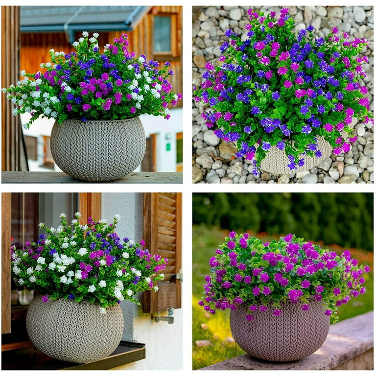 CSBYW Artificial Flowers 10 Bundles Multicolor Artificial Daisy Flowers UV  Resistant Outdoor Fake Wildflowers with Stems Faux Greenery Shrubs Plants