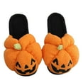 thumbnail image 3 of Gaexia Women's Halloween Pumpkin Slippers Warm Cozy Indoor Outdoor Home Footwear Soft Comfortable For Autumn Winter Relaxation, 3 of 8