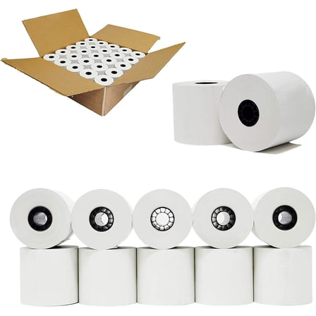 BuyRegisterRolls 2 1/4" x 200" Thermal Paper Rolls - Pack of 100 Rolls - 48 GSM - POS/Cash Register Paper - Citizen CBM 262, CBM 291 Compatible