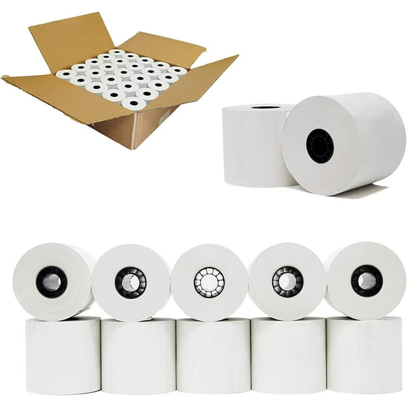 BuyRegisterRolls 2 1/4" x 200" Thermal Paper Rolls - Pack of 100 Rolls - 48 GSM - POS/Cash Register Paper - Citizen CBM 262, CBM 291 Compatible