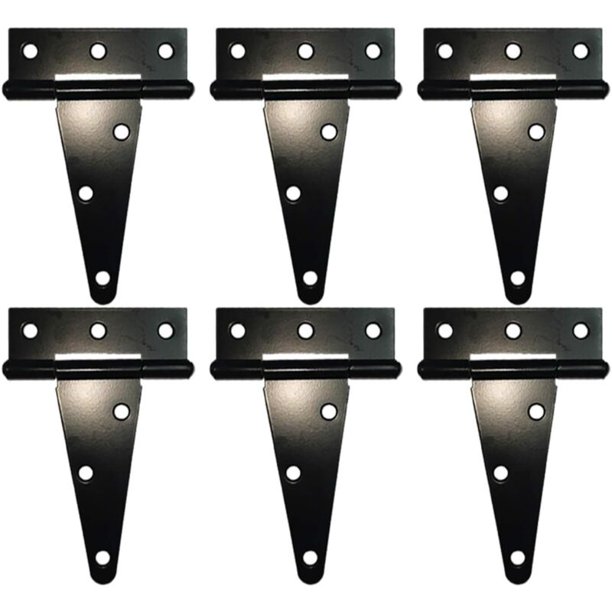 Bisagra De Puerta Con Bisagras En T - Bisagra Para Puerta De Granero, Bisagras De Puerta Resistentes Para Puertas De Madera Bisagra Negra De Esquina Redondeada 2 Piezas