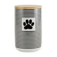 thumbnail image 1 of Design Imports CAMZ14188 DII Black Stripe With Paw Patch Ceramic Treat Canister, 1 of 4
