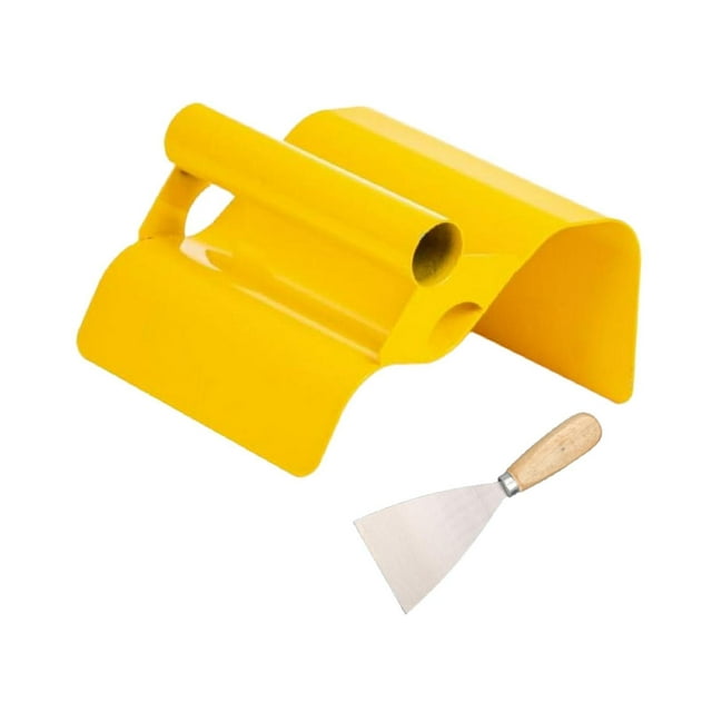 Paleta para bordillos de paisajismo, herramienta para bordillos de jardín, albañil, multiusos, de acero inoxidable Onda amarilla