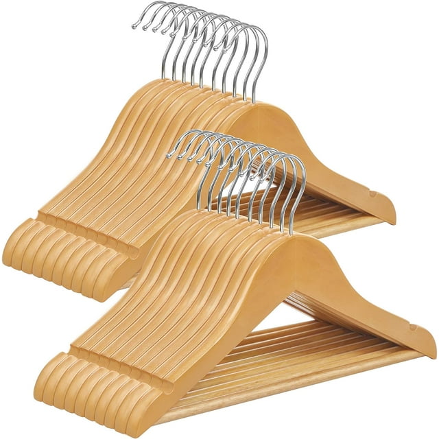 Perchas de madera para niños SONGMICS 20 unidades color natural y plateado