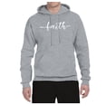 thumbnail image 2 of Classic Cursive Christian Faith Quote Inspirational/Christian Unisex Graphic Hoodie Sweatshirt, Heather Grey, X-Large, 2 of 3