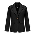 thumbnail image 1 of Blazer Femme Décontracté Ouvert devant Manches Longues Col à Revers Bouton Veste de Travail - Hontri, 1 of 4