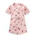 thumbnail image 2 of WOLLED 1-7Y Toddler Girls Silky Satin Kimono Robes Kids Baby Floral Short Bathrobes for Wedding Birthday Party Spa, 2 of 9