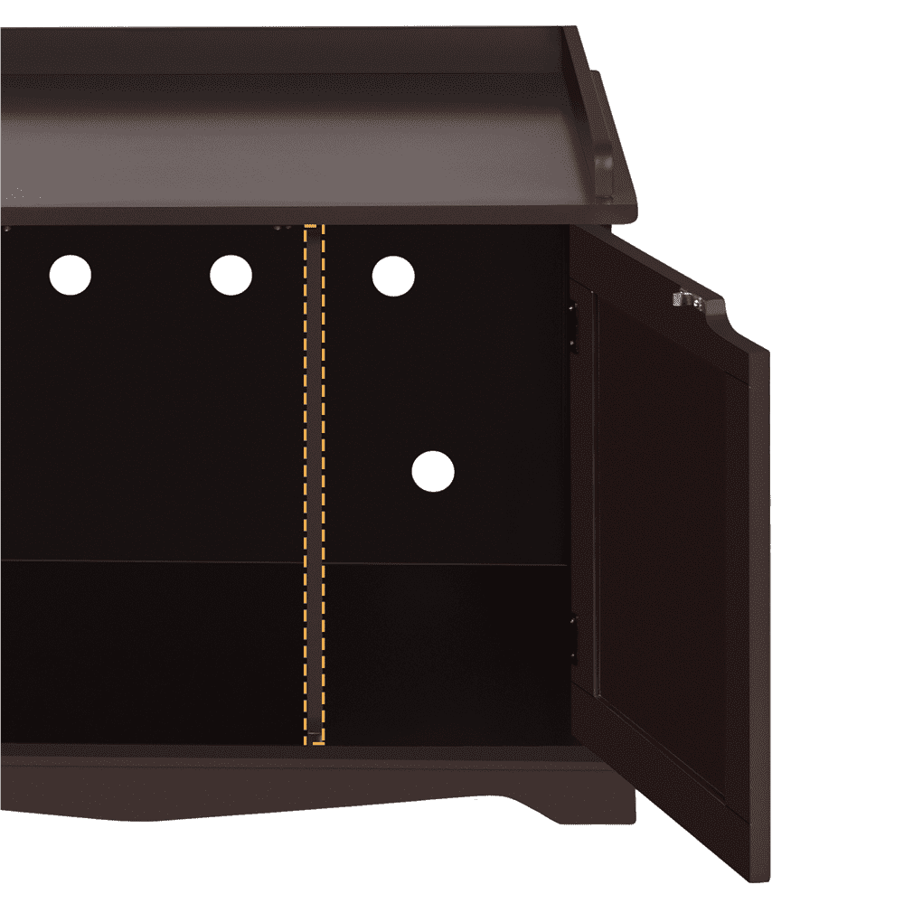Renwick Wooden Cat Litter Box Furniture with Door, Espresso