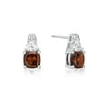 thumbnail image 2 of Jay Heart Designs 925 Sterling Silver Genuine Garnet and Created White Sapphire Earrings, 2 of 2