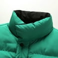 thumbnail image 4 of BiZtdJrK Men's Nylon Vest Solid Color Stand Collar Sleeveless Workwear Puffer Vests Winter Warm Windproof Vest Jacket with Pockets 90% Off Clearance Sale Green XXL, 4 of 6