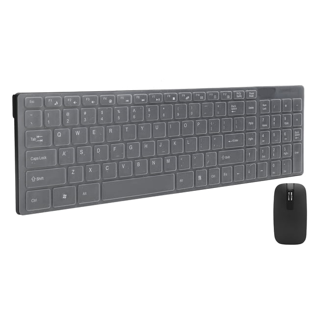 Keyboard and Mouse Combo Set, 101 Keys Ergonomic Keyboard, 2.4GHz Mice, FN Multimedia Button, for Laptop Computer PC Phone Notebook Tablet