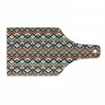 thumbnail image 1 of Ikat Cutting Board, Back Strapped Native Ceremonial Type Ikat Patterns Group of Irregular Lines Art, Tempered Glass Cutting and Serving Board, Wine Bottle Shape, Red Blue Orange, by Ambesonne, 1 of 1