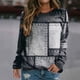thumbnail image 1 of Puntoco Mujeres Moda Casual Geometría Impreso Suéter Manga Larga Cuello Redondo tops Puntoco Puntoco-1698, 1 of 6