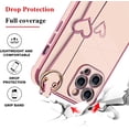 thumbnail image 2 of Compatible with iPhone 14 Pro Case for Women Girls,Soft TPU Cute Love Heart Plating Electroplate Wristband Bumper Holder Bling Case Slim Anti-Scratch Shockproof Luxury Case(Elegant Pink), 2 of 13
