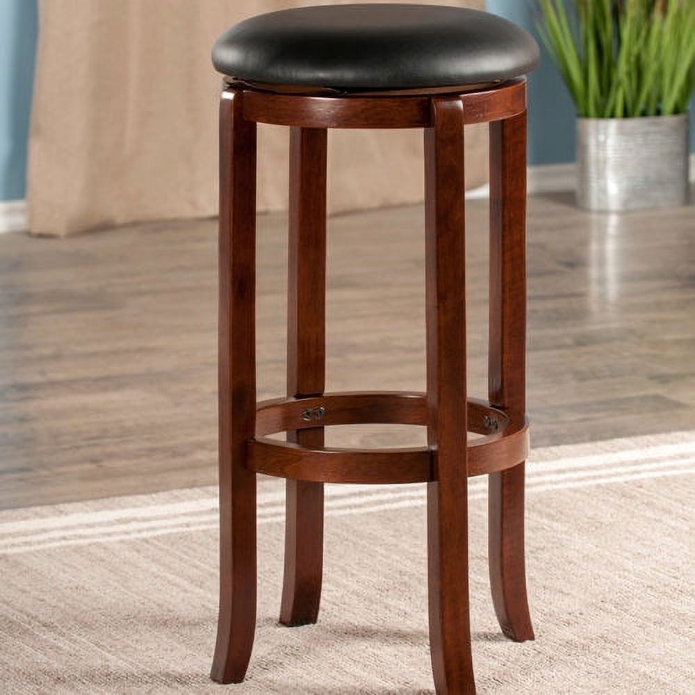 Winsome Wood Walcott Swivel Seat Bar Stool, Black & Walnut