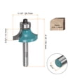 thumbnail image 2 of Uxcell 2packs Roundover Router Bit 1/4 Shank 5/16" Radius Carbide Tipped with Bearing Cyan, 2 of 5