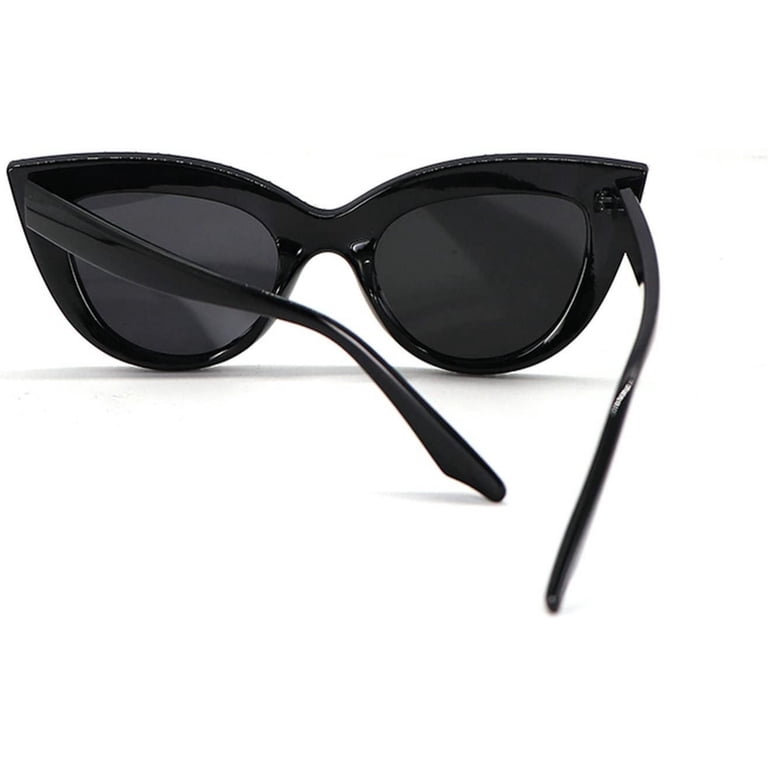 Fashion Womens Rhinestone Sunglasses Retro Black Cat Eye  display picture 3