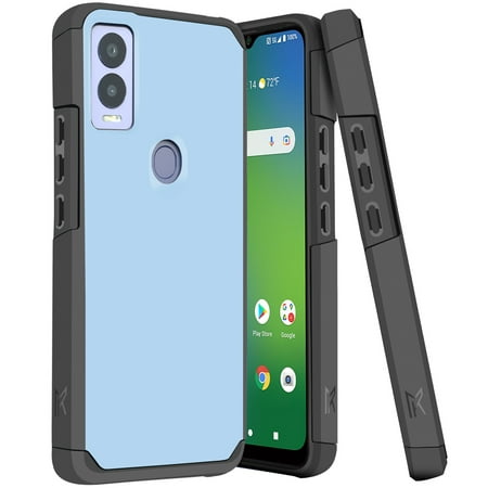 DALUX MetKase Hybrid Slim Phone Case Cover Compatible with Cricket Magic 5G / AT&T Propel 5G (2023) - Solid Blue Pastel