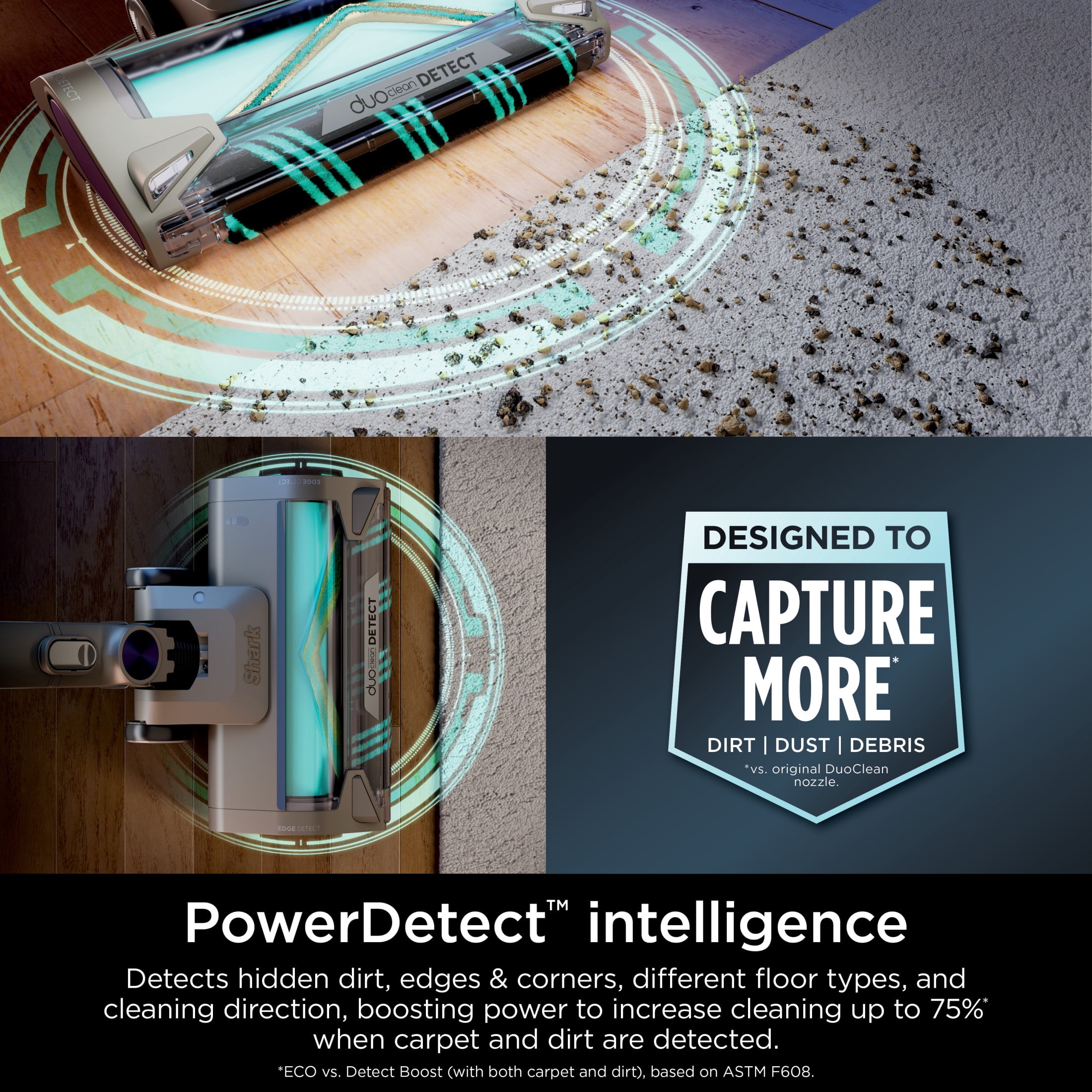 Shark PowerDetect Cordless Stick Vacuum, Carpet and Hardfloors, Auto Empty Base, DuoClean Detect Technology, Reverse Cleaning, 70-Min Run Time, IP3150 Gray