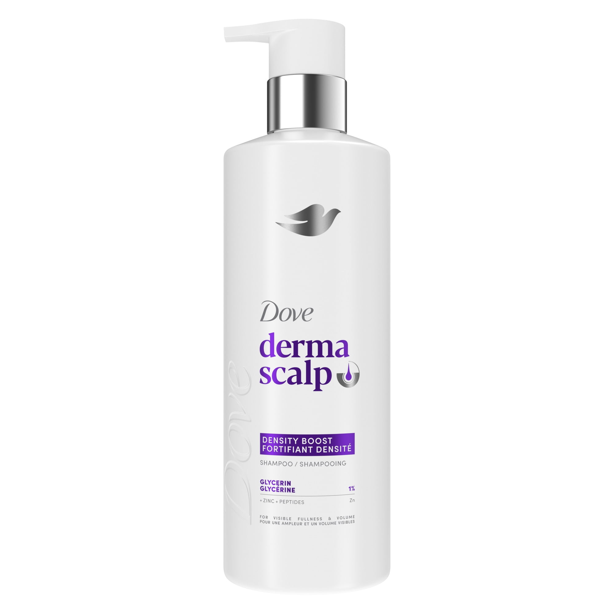 Shampooing pour des cheveux plus épais, Dove Derma Scalp plus forts et à l’apparence plus dense – Boost de densité avec glycérine, 473 ML